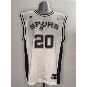Adidas NBA San Antonio Spurs Manu Ginobili #20 Jersey White Black Medium 1998 99